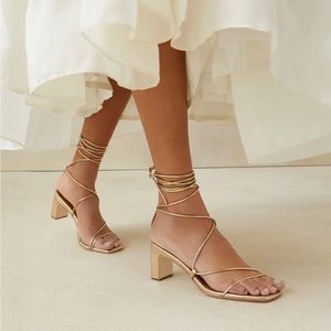 Loeffler Randall Cosette Champagne Ankle Wrap Heel